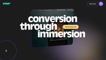 Poppr | Conversion through immersion. Web · AR · VR